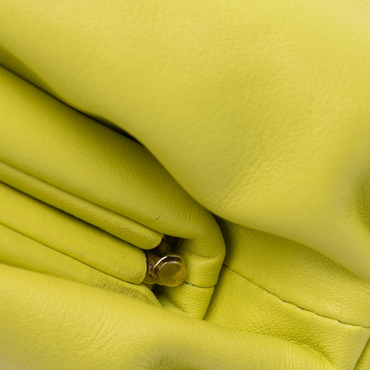 Bottega Veneta Lambskin The Mini Pouch Crossbody Geel