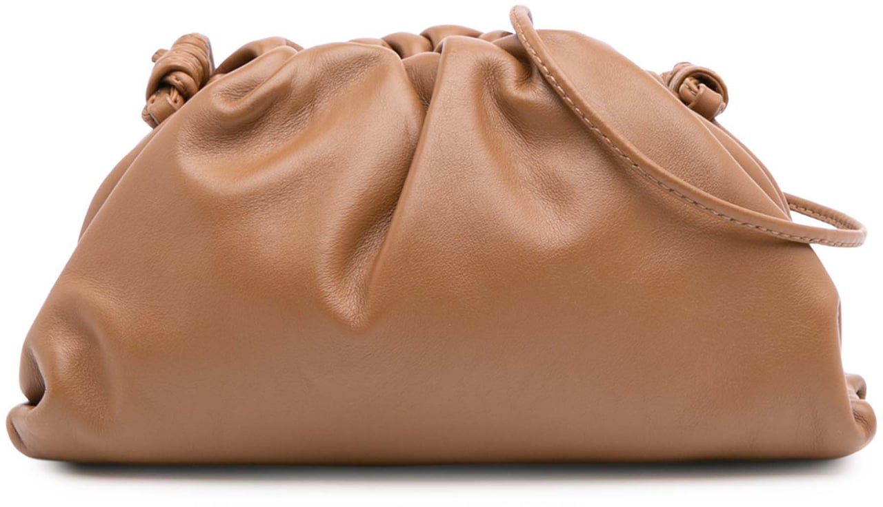 Bottega Veneta Lambskin The Mini Pouch Crossbody Bruin