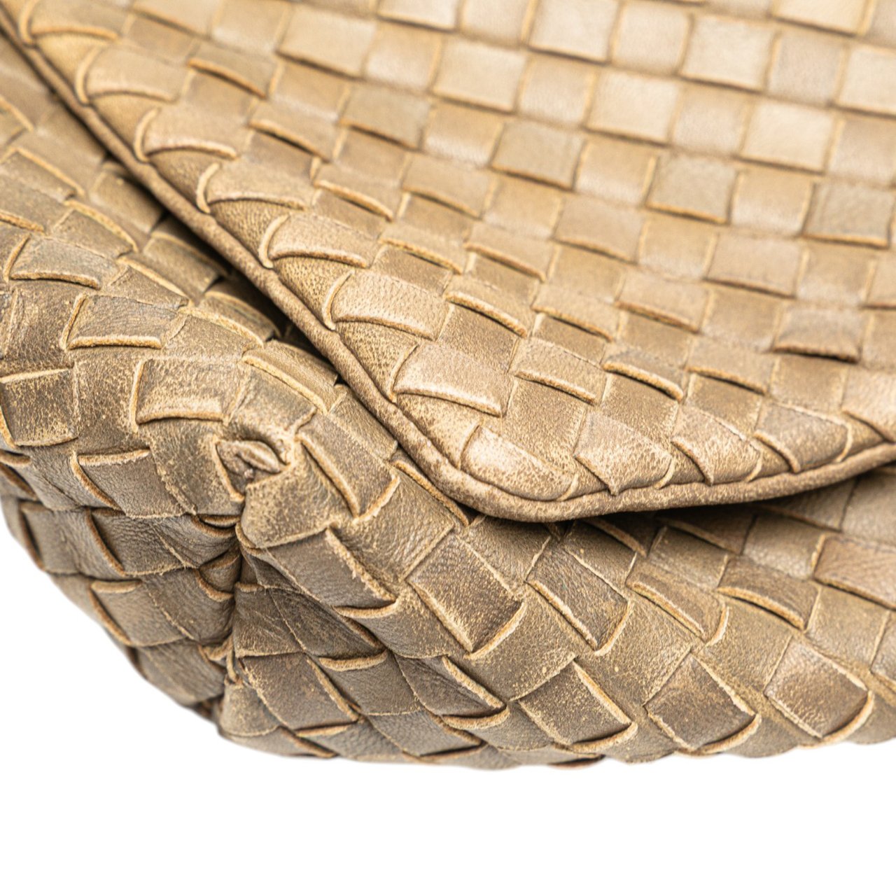 Bottega Veneta Nappa Intrecciato Messenger Bag Bruin
