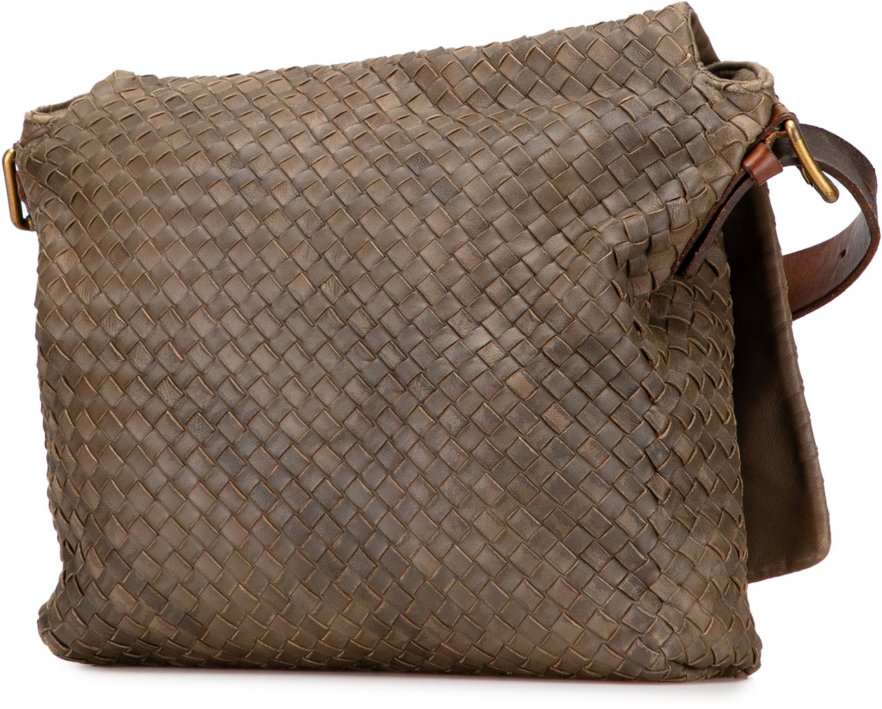 Bottega Veneta Nappa Intrecciato Messenger Bag Bruin