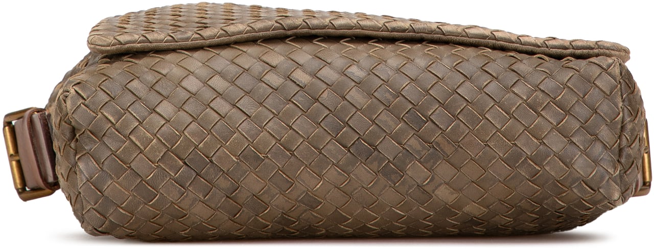 Bottega Veneta Nappa Intrecciato Messenger Bag Bruin