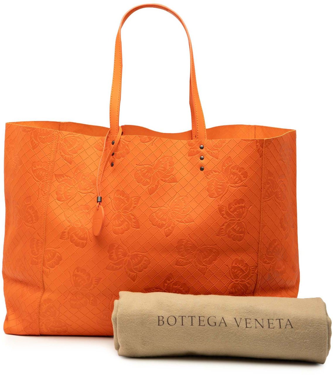 Bottega Veneta Nappa Intrecciomirage Butterfly Tote Oranje