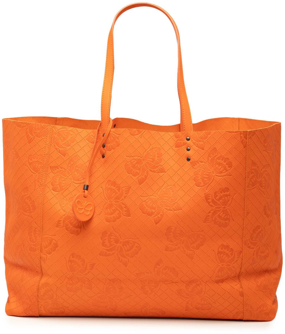 Bottega Veneta Nappa Intrecciomirage Butterfly Tote Oranje