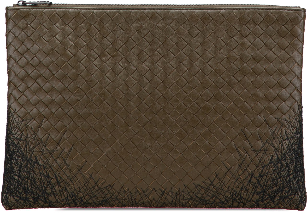 Bottega Veneta Nappa Intrecciato Stitched Clutch Bruin
