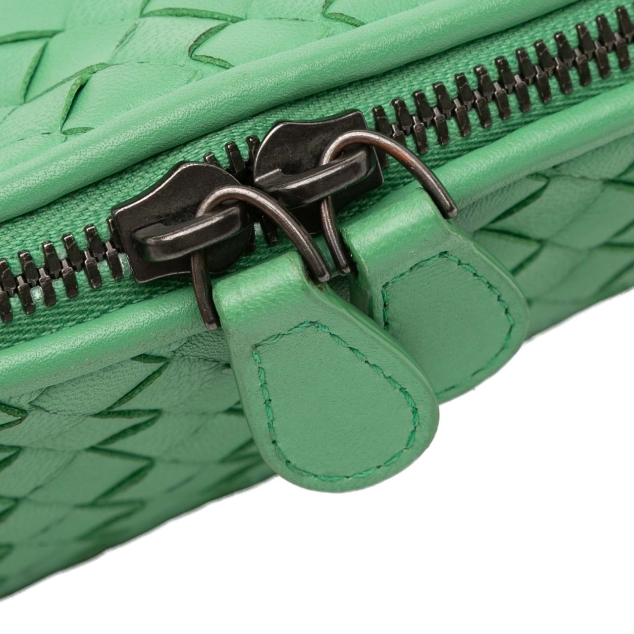 Bottega Veneta Nappa Intrecciato Nodini Crossbody Groen