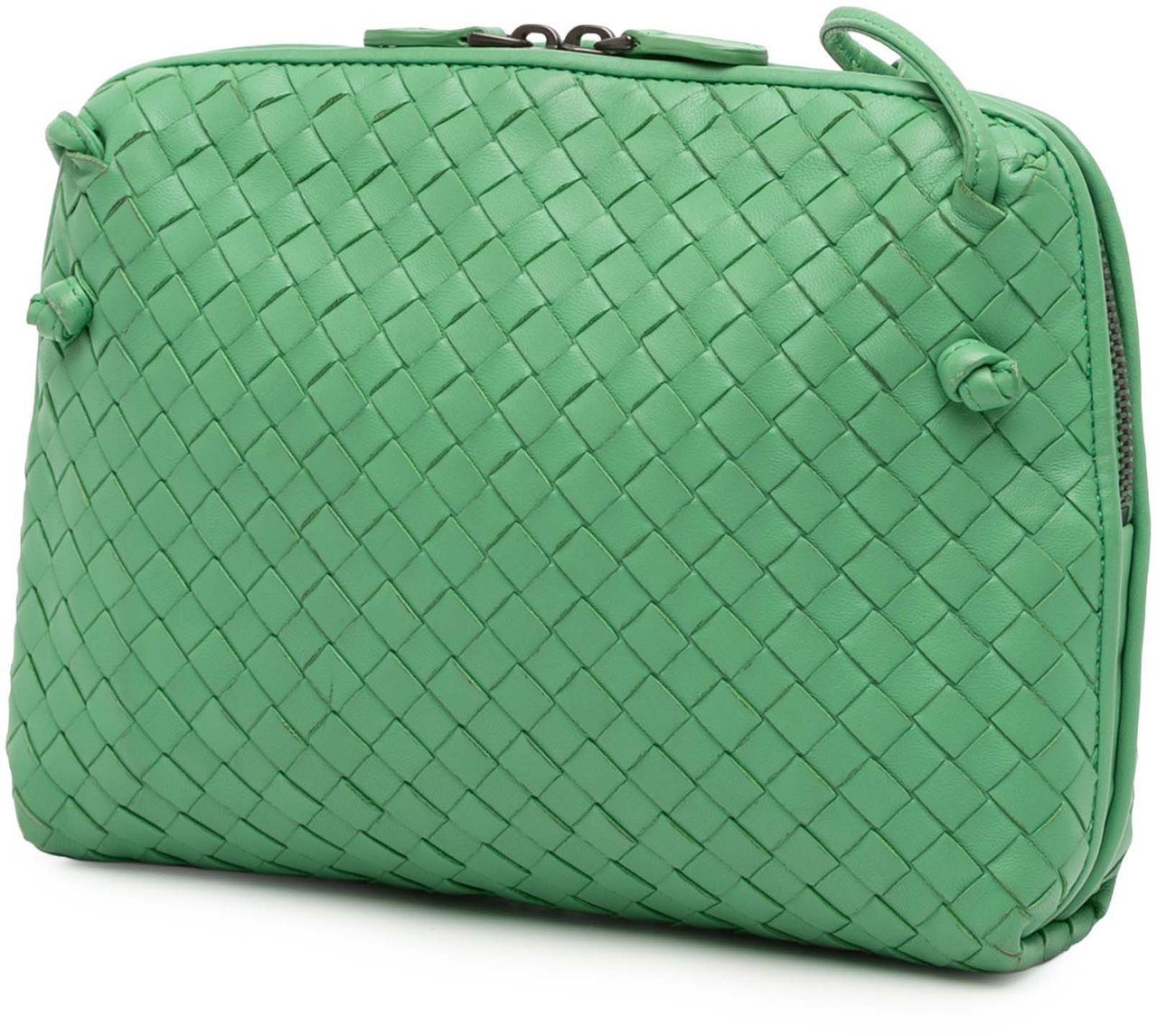 Bottega Veneta Nappa Intrecciato Nodini Crossbody Groen