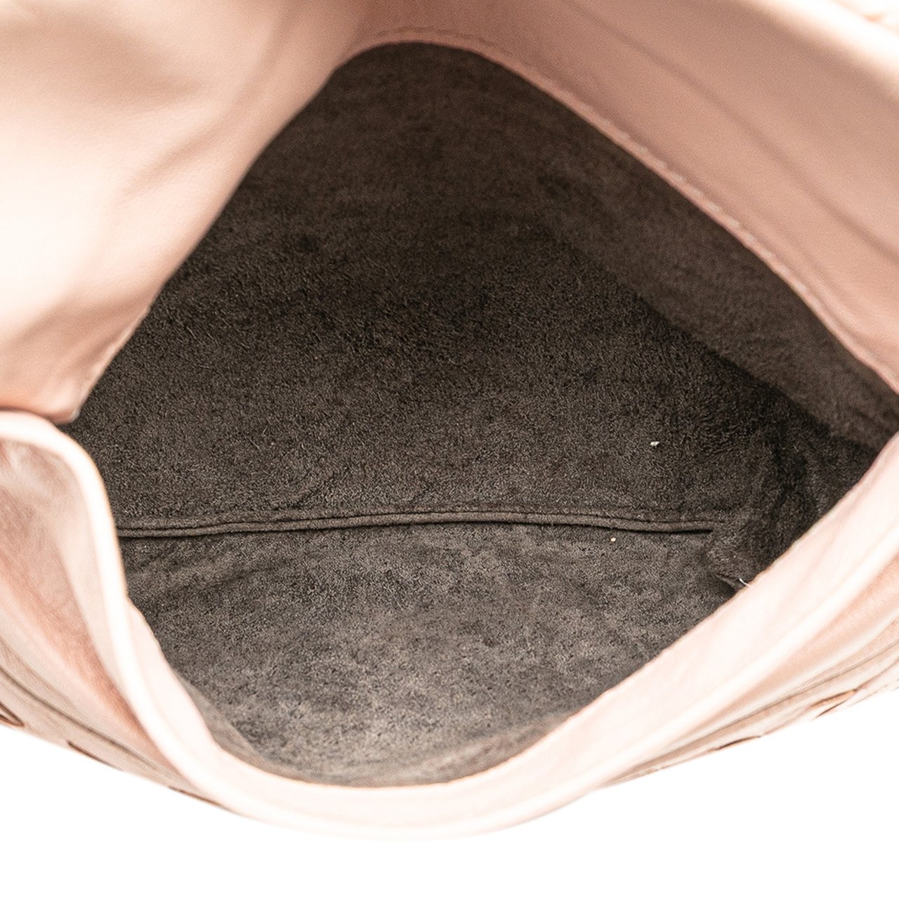 Bottega Veneta Leather Intrecciato Chain Flap Crossbody Roze