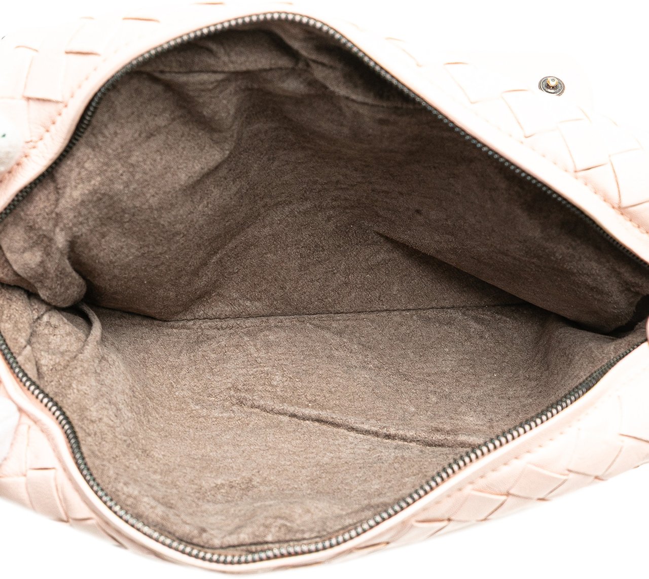 Bottega Veneta Leather Intrecciato Chain Flap Crossbody Roze