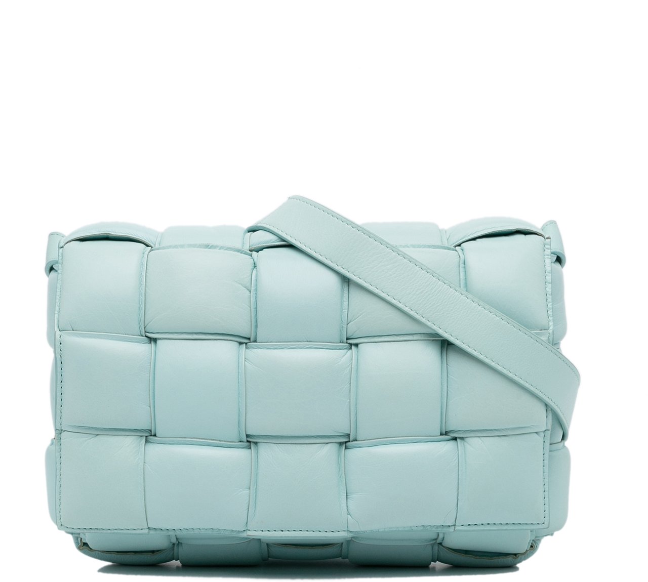 Bottega Veneta Nappa Intrecciato Padded Cassette Crossbody Blauw