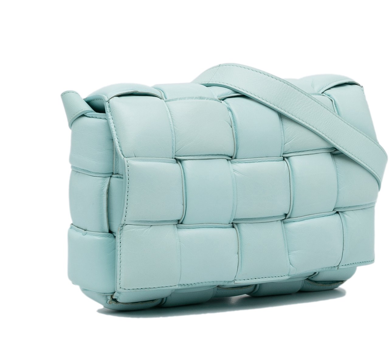 Bottega Veneta Nappa Intrecciato Padded Cassette Crossbody Blauw