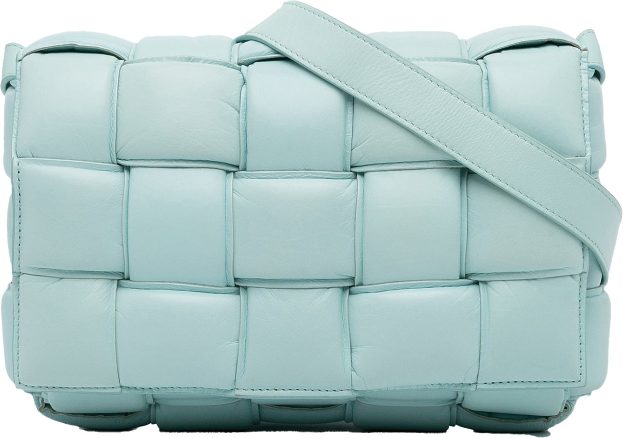 Bottega Veneta Nappa Intrecciato Padded Cassette Crossbody Blauw