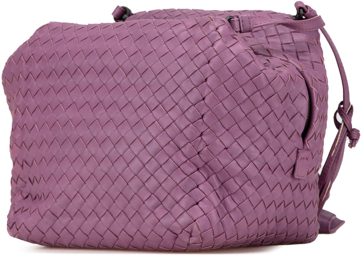 Bottega Veneta Nappa Intrecciato Cube Crossbody Paars