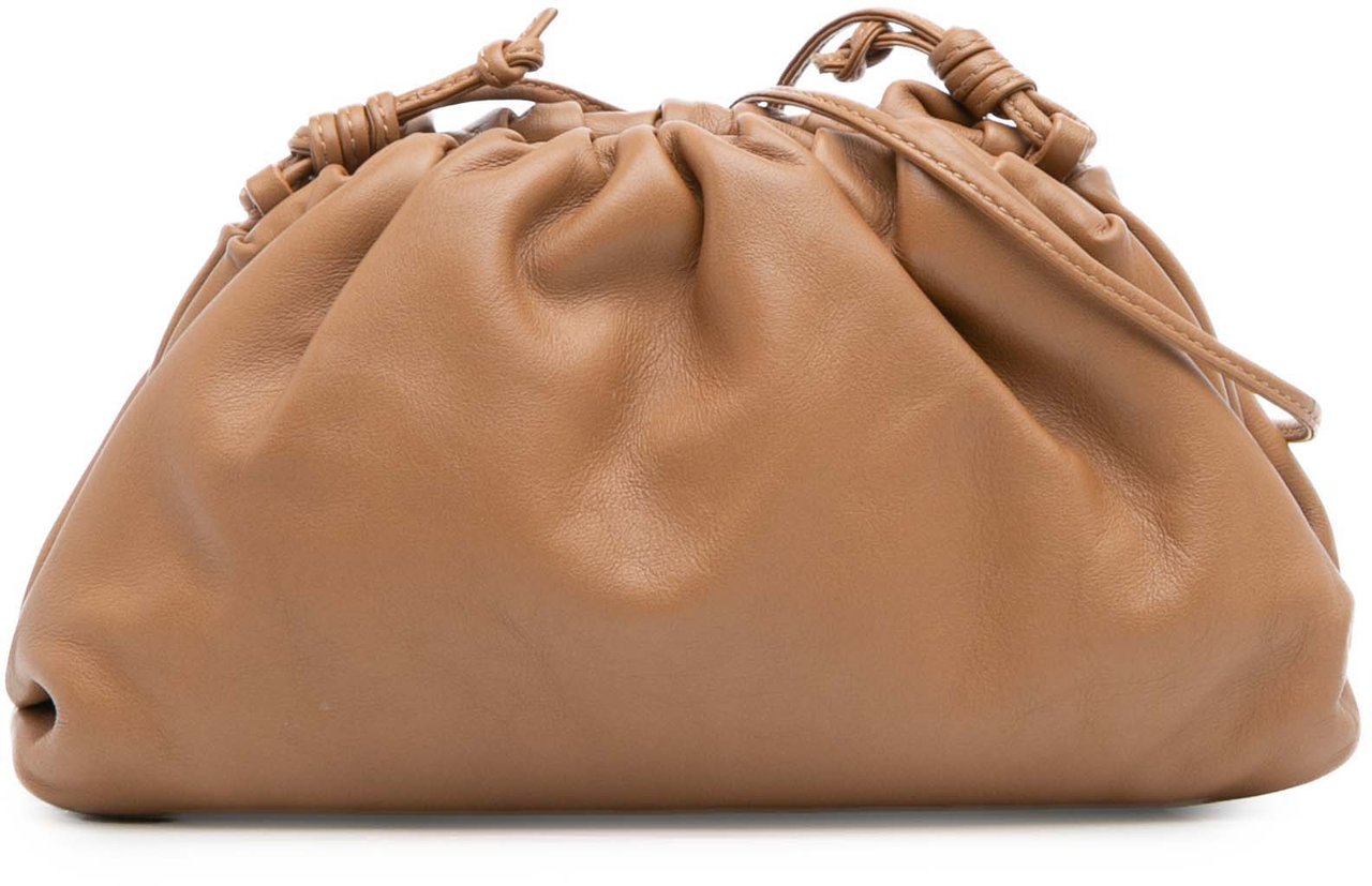 Bottega Veneta Lambskin The Mini Pouch Crossbody Bruin
