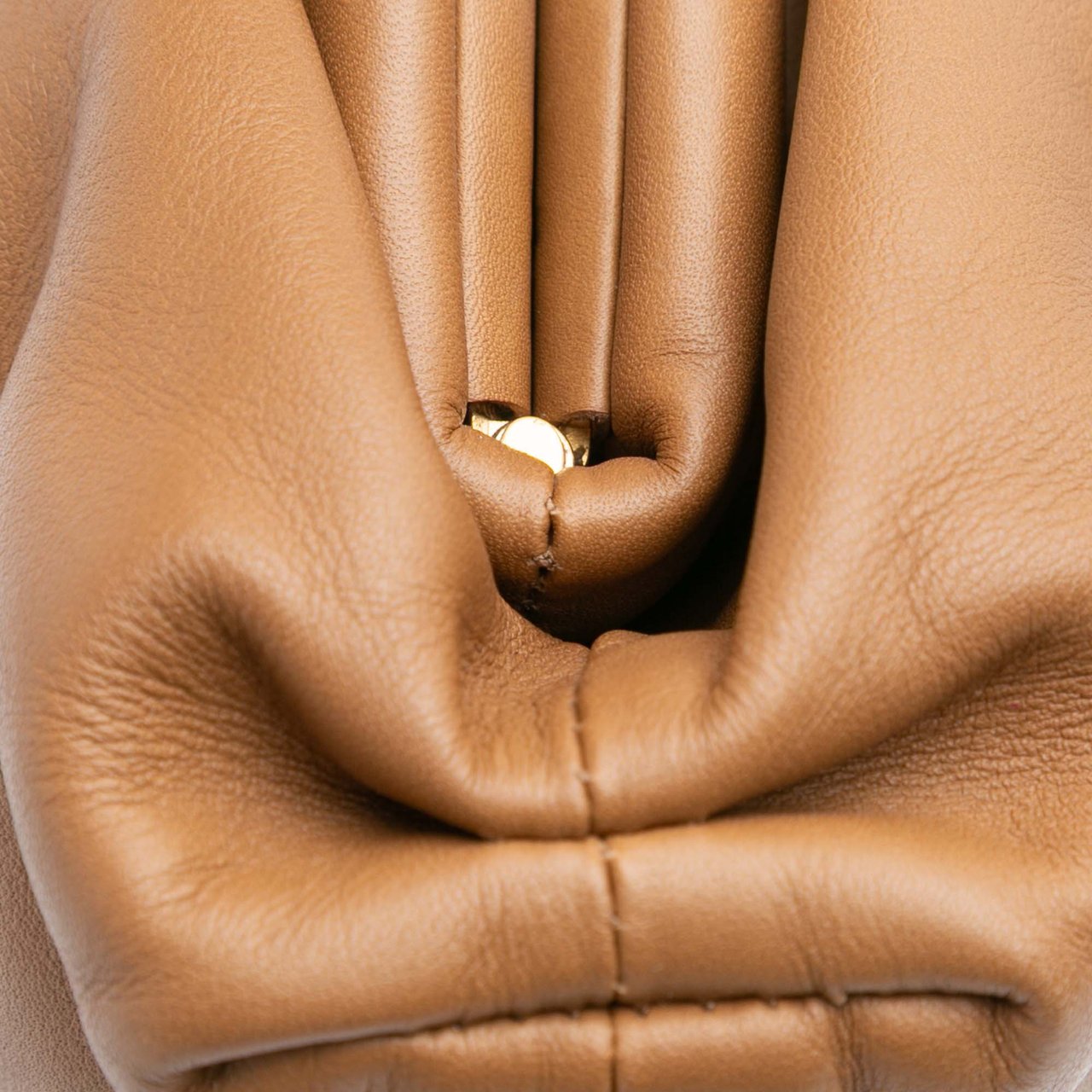 Bottega Veneta Lambskin The Mini Pouch Crossbody Bruin