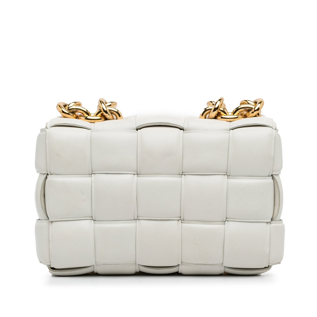 Bottega Veneta Nappa Intrecciato Padded Chain Cassette Satchel Wit