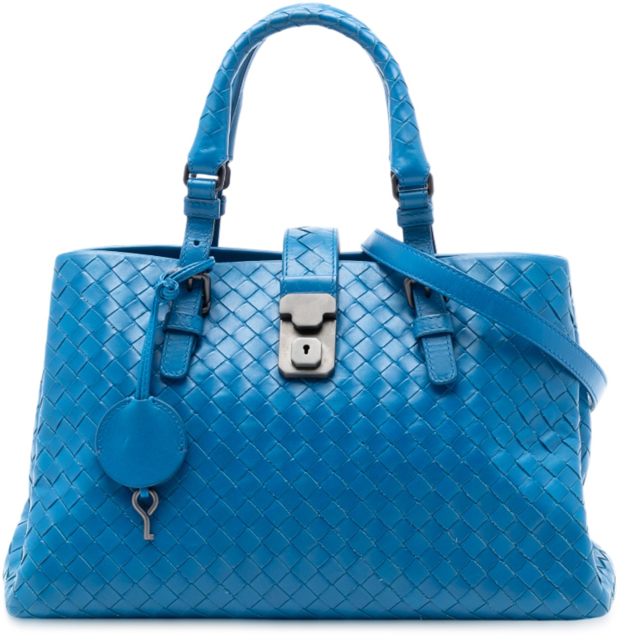 Bottega Veneta Small Nappa Intrecciato Roma Satchel Blauw