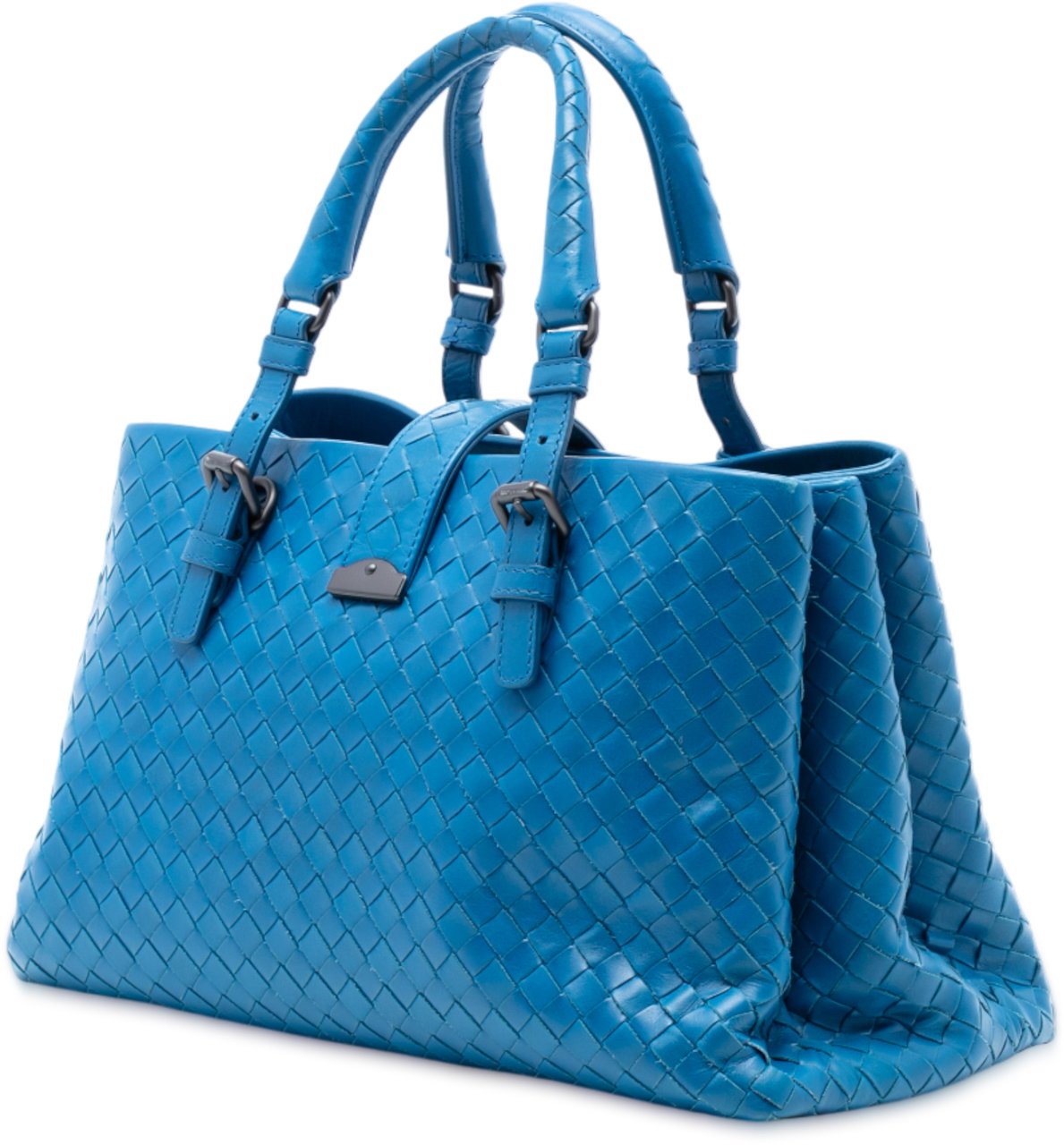 Bottega Veneta Small Nappa Intrecciato Roma Satchel Blauw