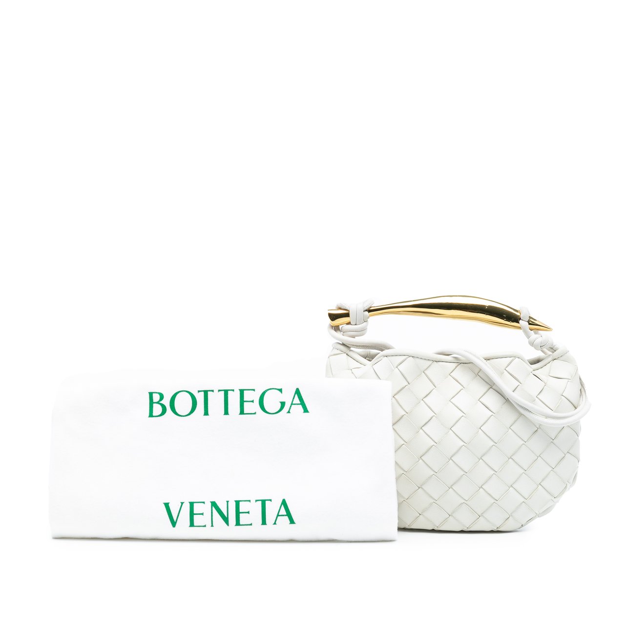 Bottega Veneta Baby Lambskin Intrecciato Sardine Wit