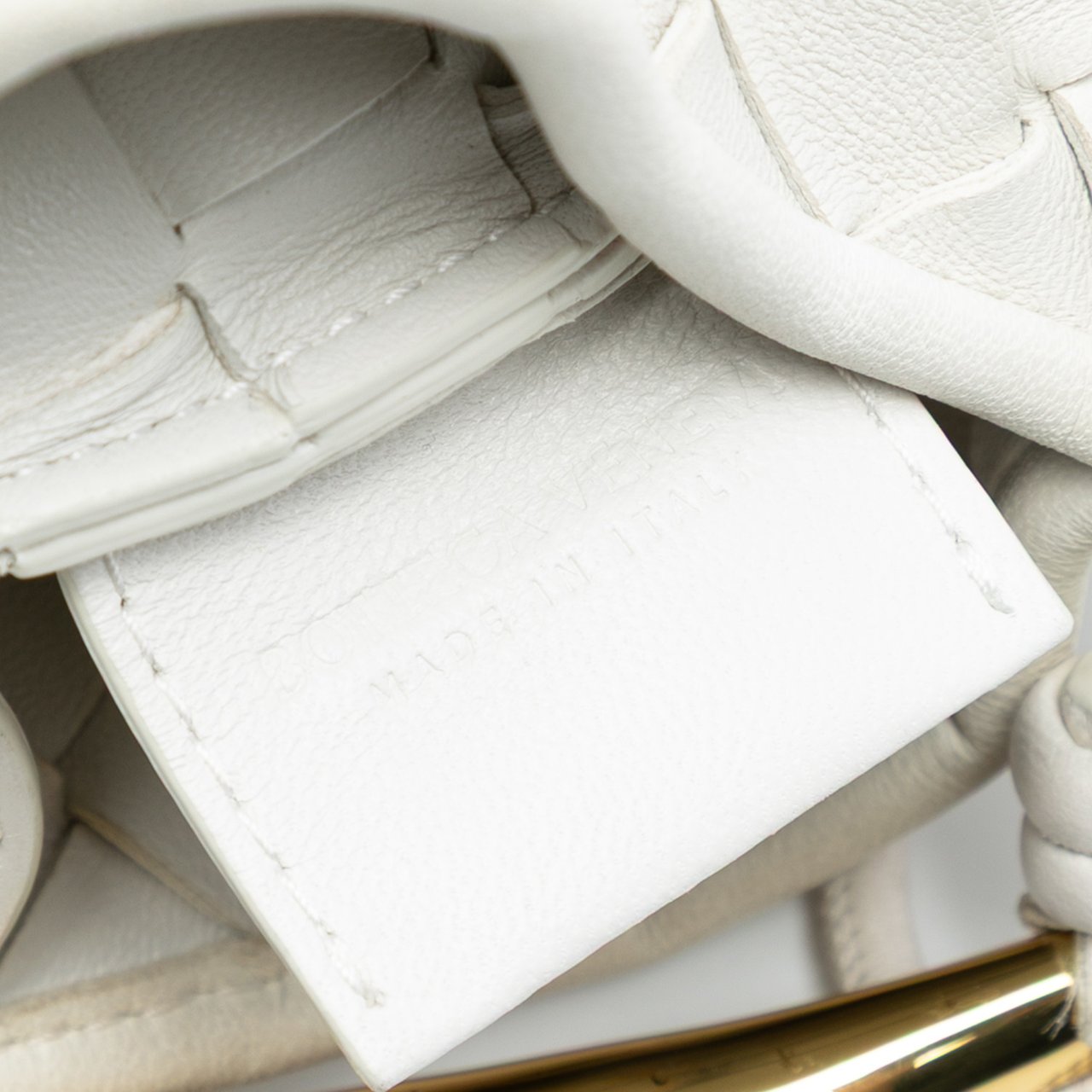 Bottega Veneta Baby Lambskin Intrecciato Sardine Wit