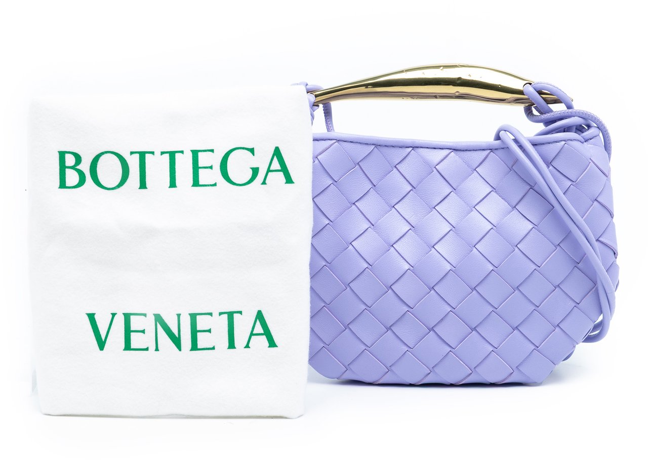 Bottega Veneta Baby Lambskin Intrecciato Sardine Bag Paars