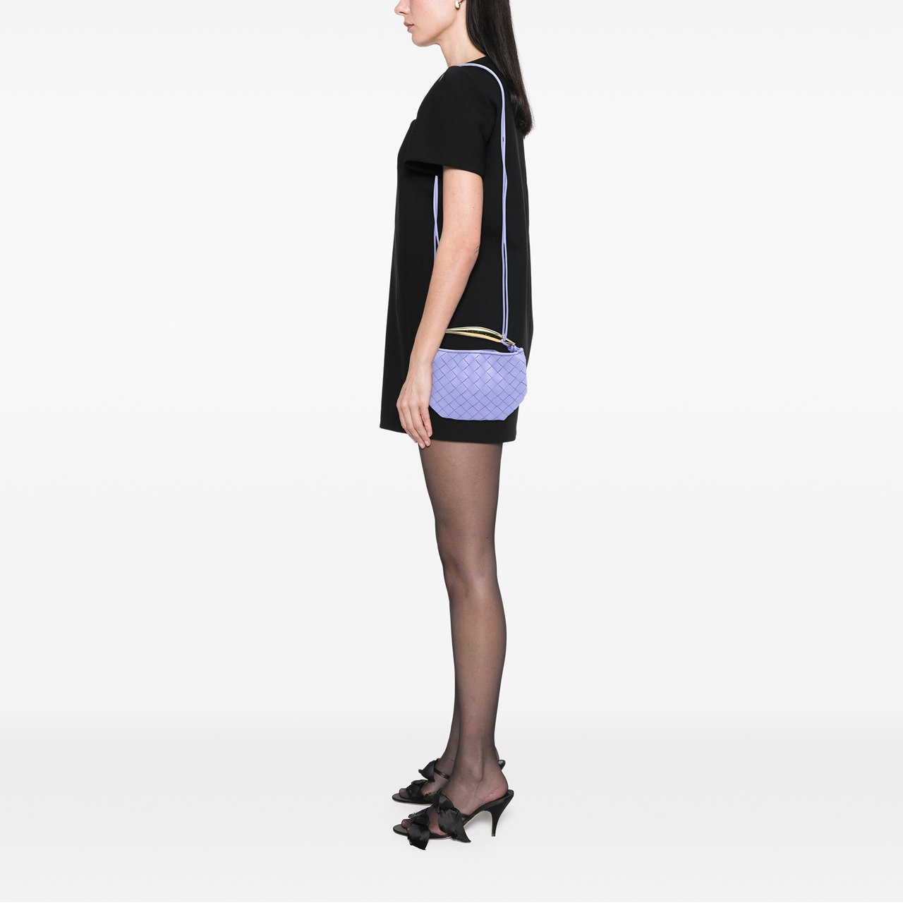 Bottega Veneta Baby Lambskin Intrecciato Sardine Bag Paars