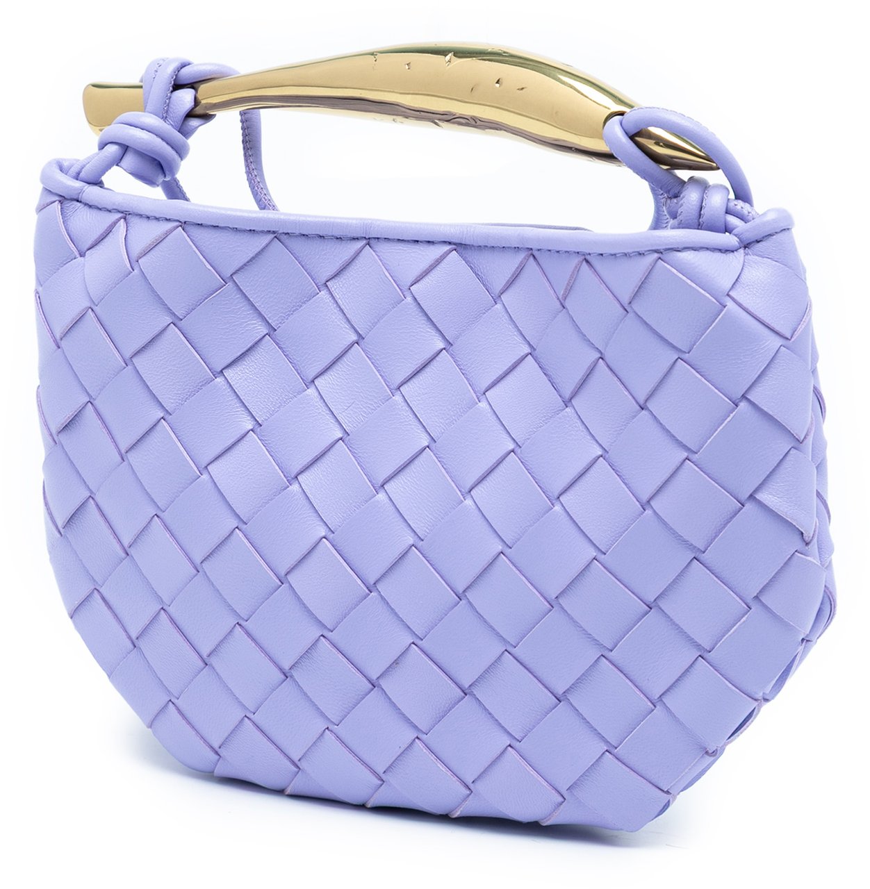 Bottega Veneta Baby Lambskin Intrecciato Sardine Bag Paars