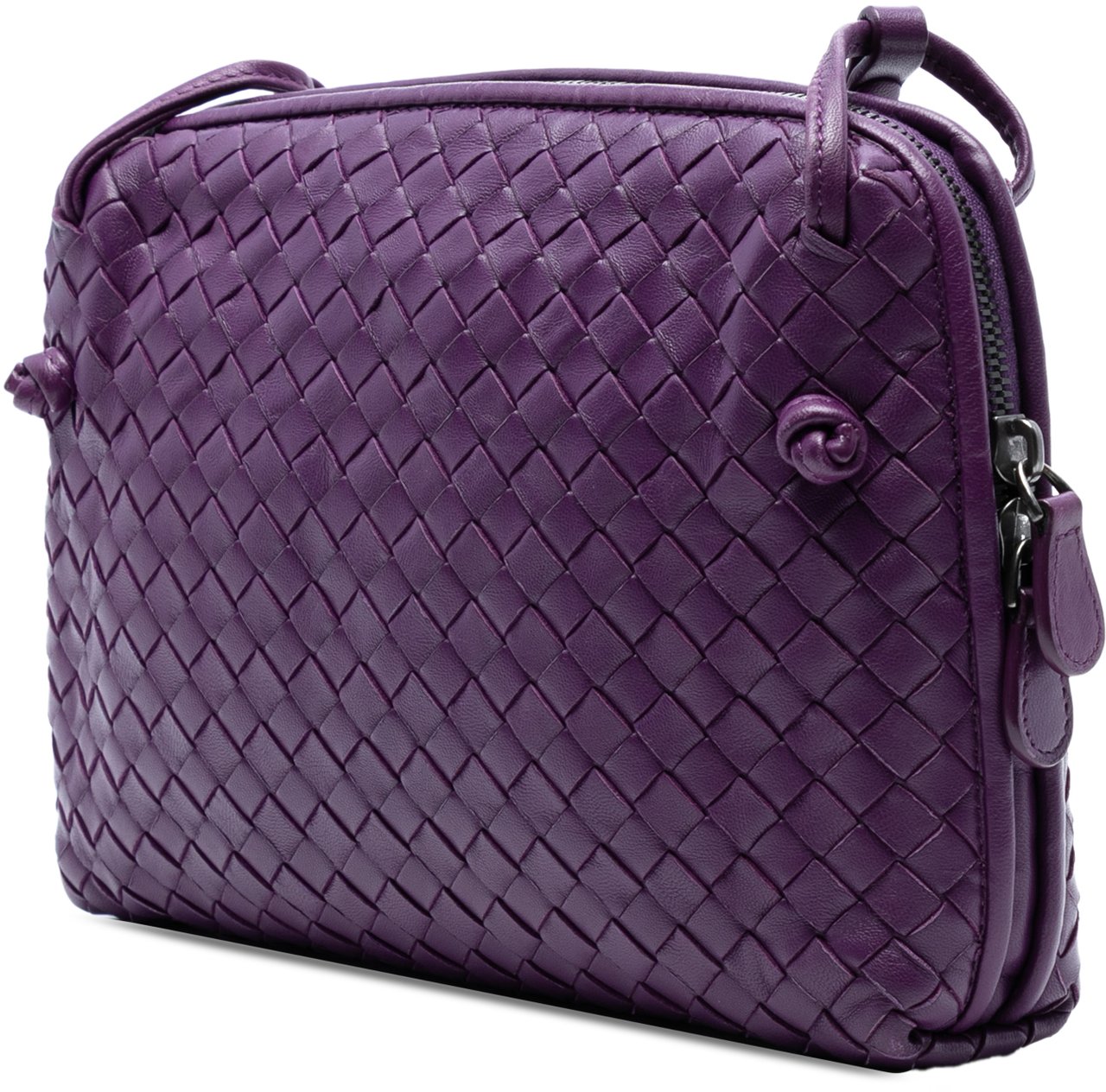 Bottega Veneta Nappa Intrecciato Nodini Crossbody Paars