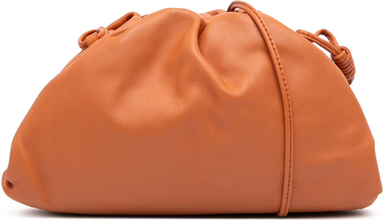 Bottega Veneta Lambskin The Mini Pouch Crossbody Bruin