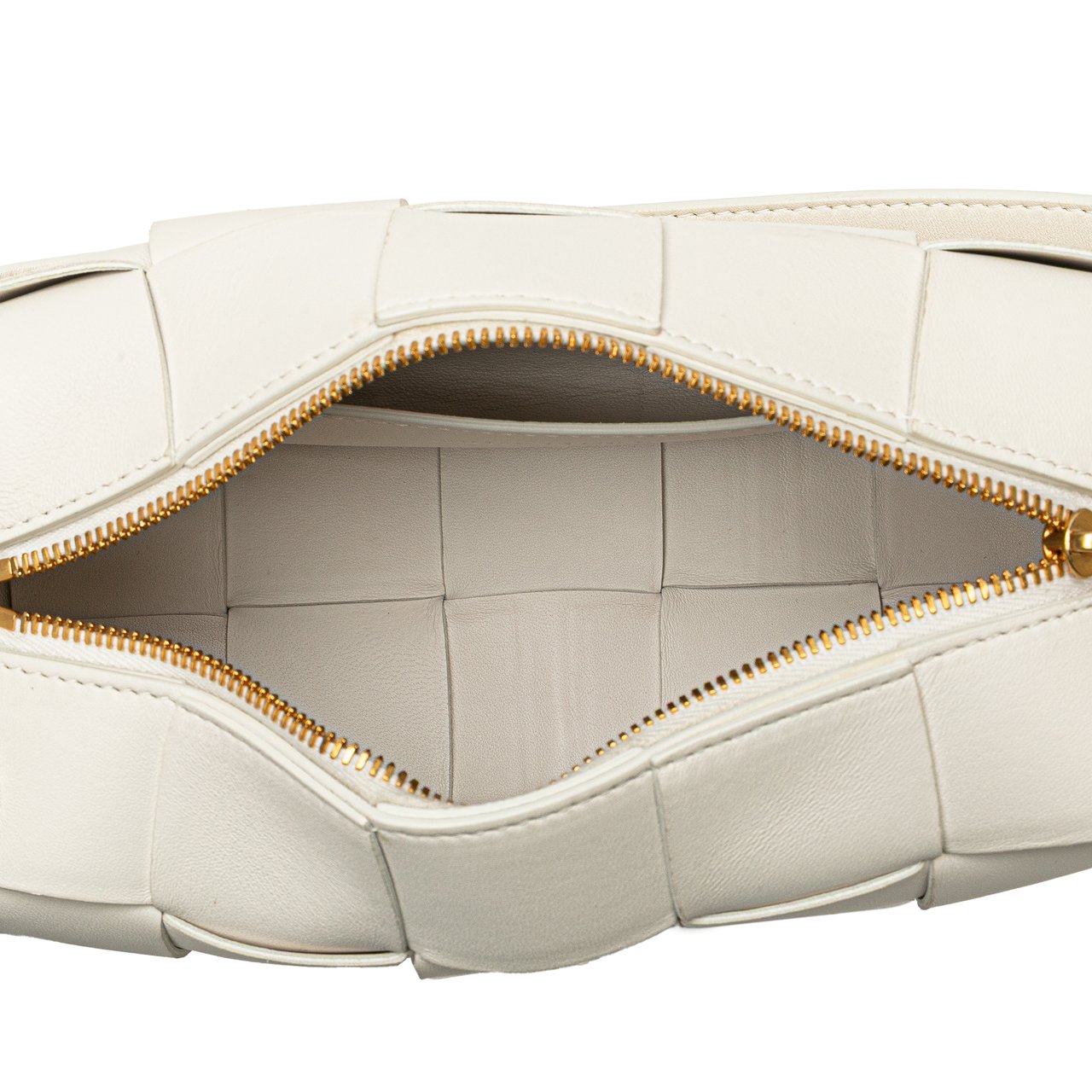 Bottega Veneta Small Lambskin Intrecciato Brick Cassette Wit