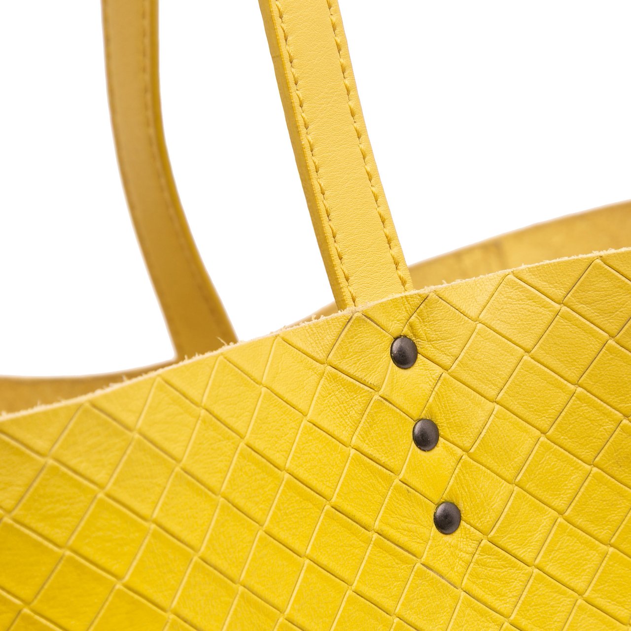 Bottega Veneta Leather Intrecciomirage Tote Geel