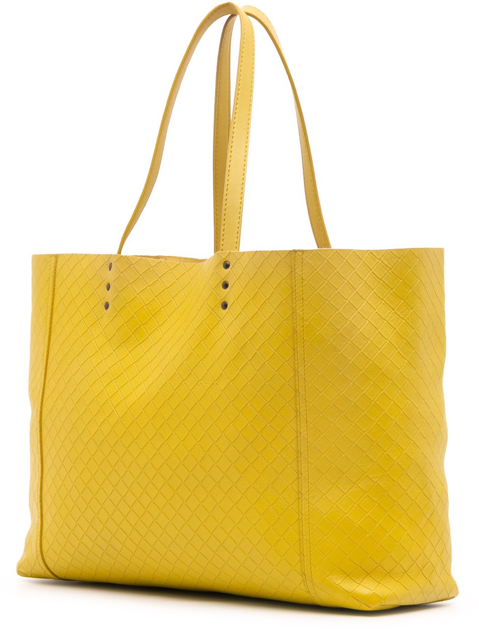 Bottega Veneta Leather Intrecciomirage Tote Geel