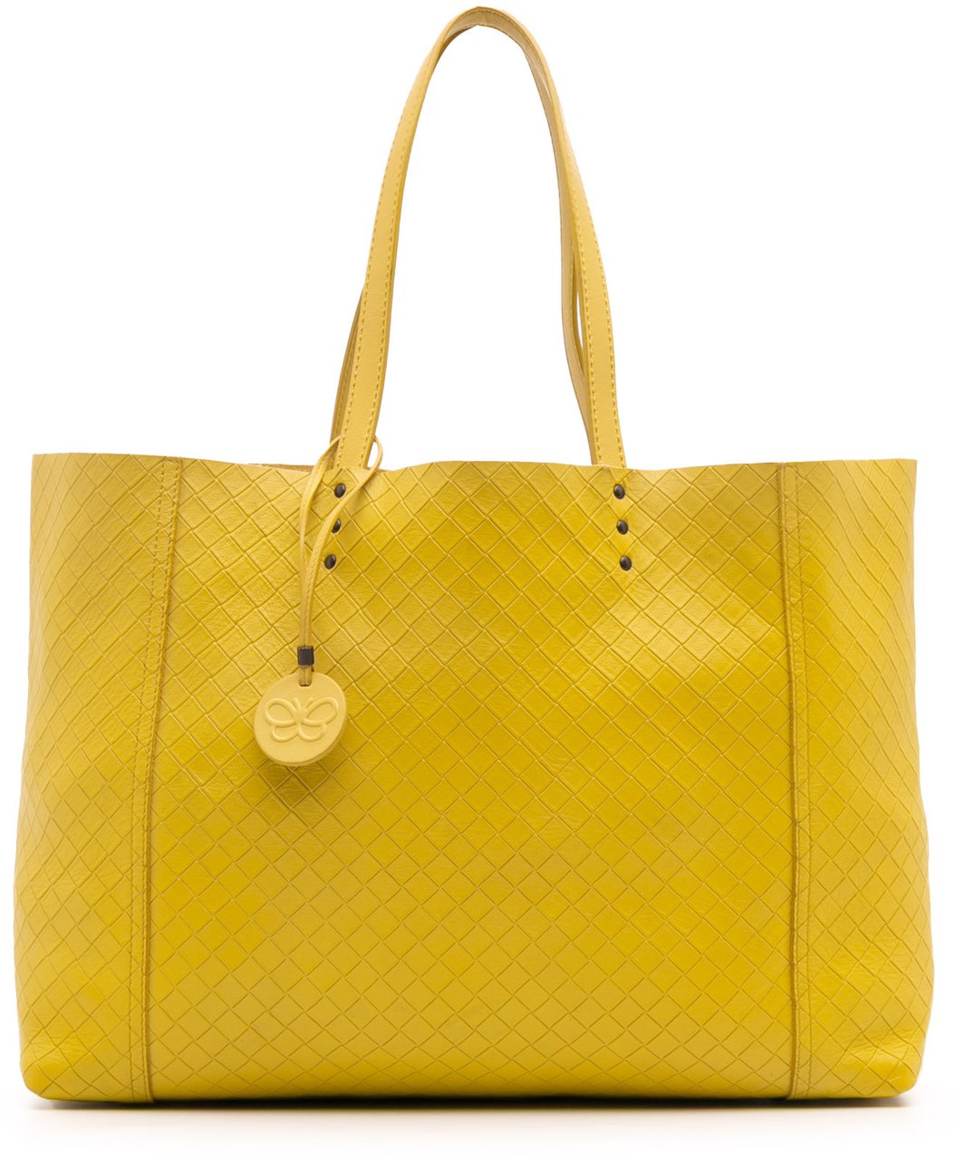 Bottega Veneta Leather Intrecciomirage Tote Geel