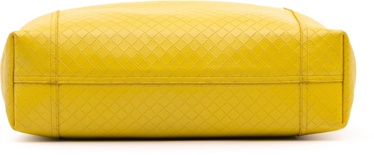 Bottega Veneta Leather Intrecciomirage Tote Geel