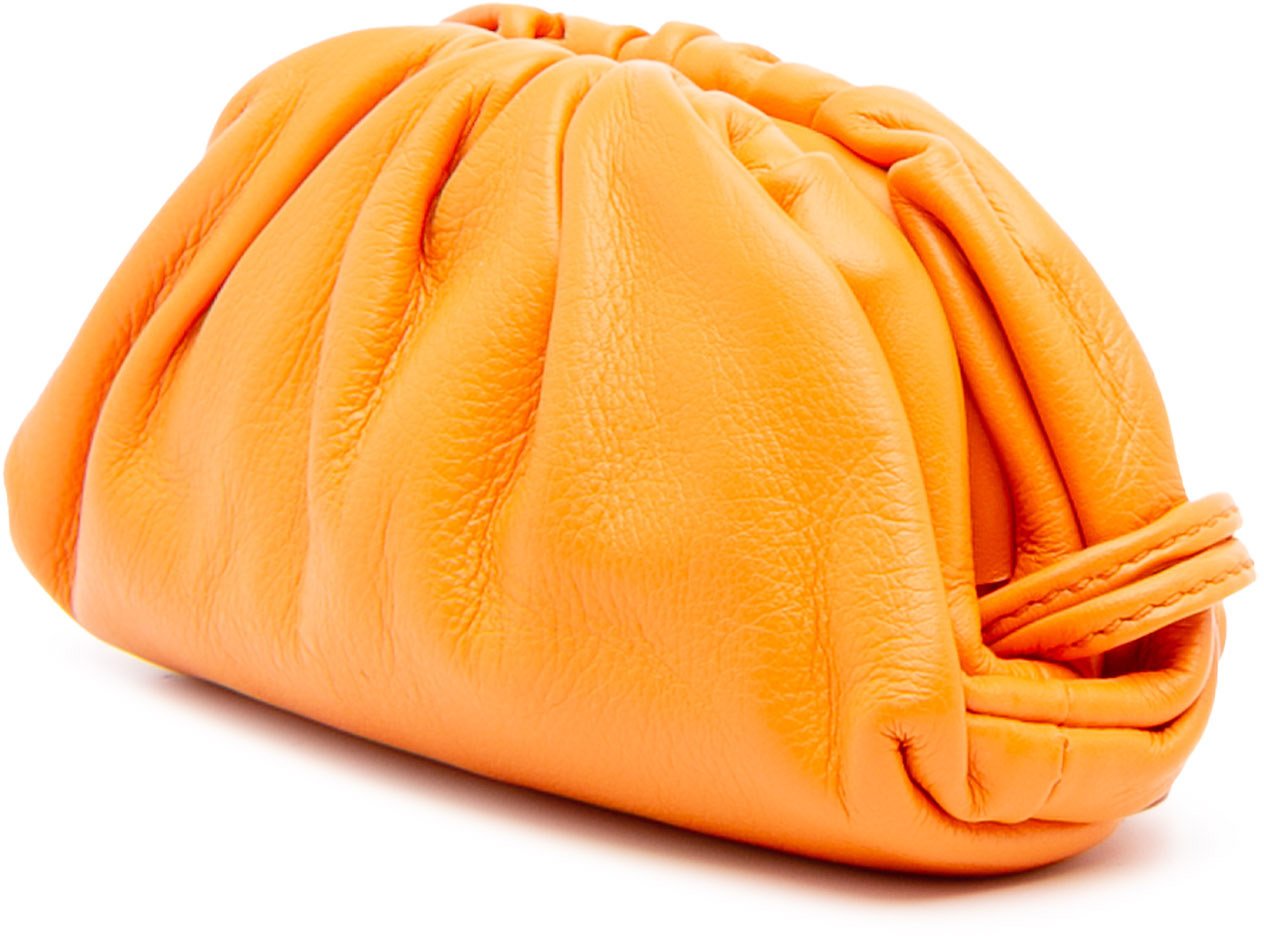 Bottega Veneta Butter Calfskin Coin Purse Crossbody Oranje