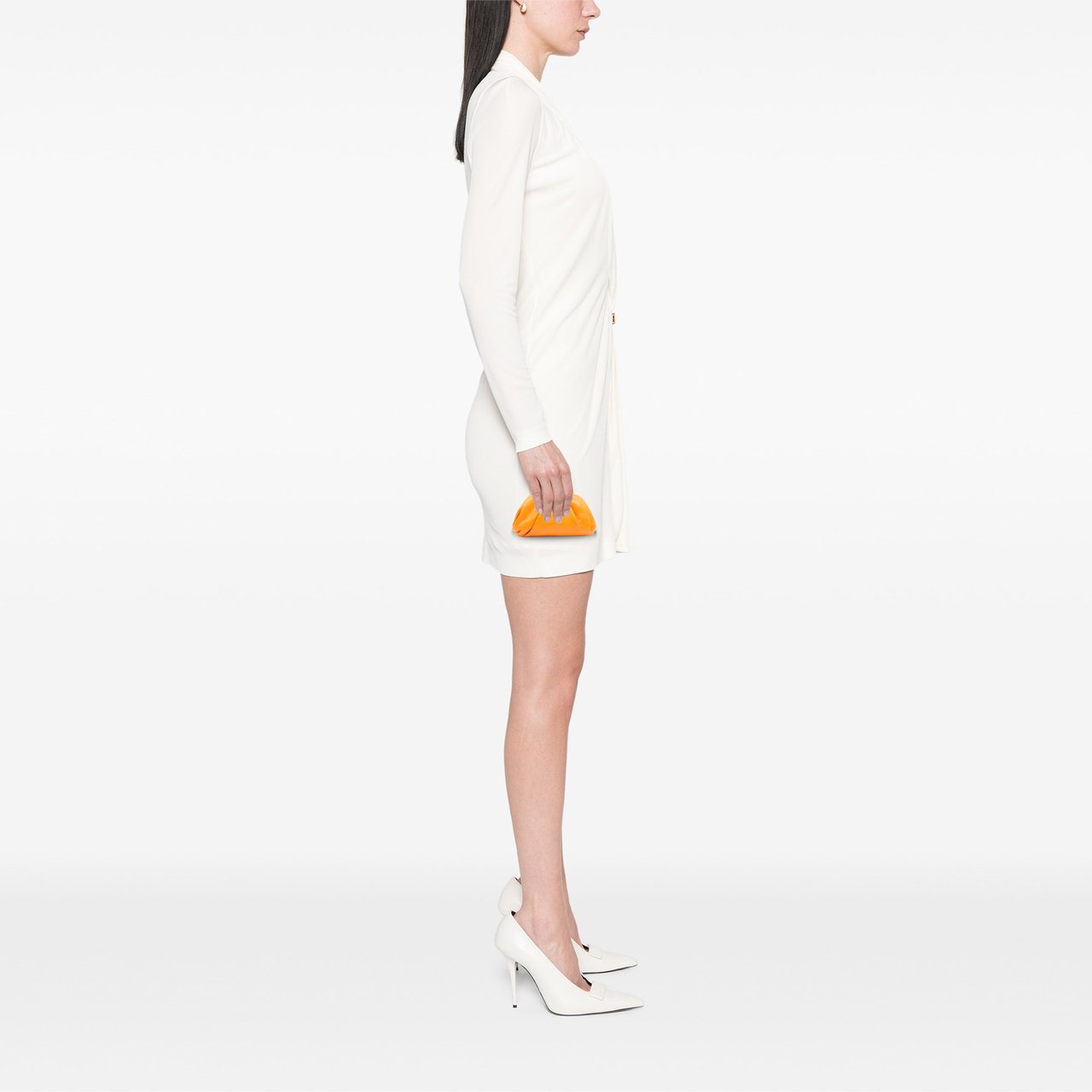 Bottega Veneta Butter Calfskin Coin Purse Crossbody Oranje