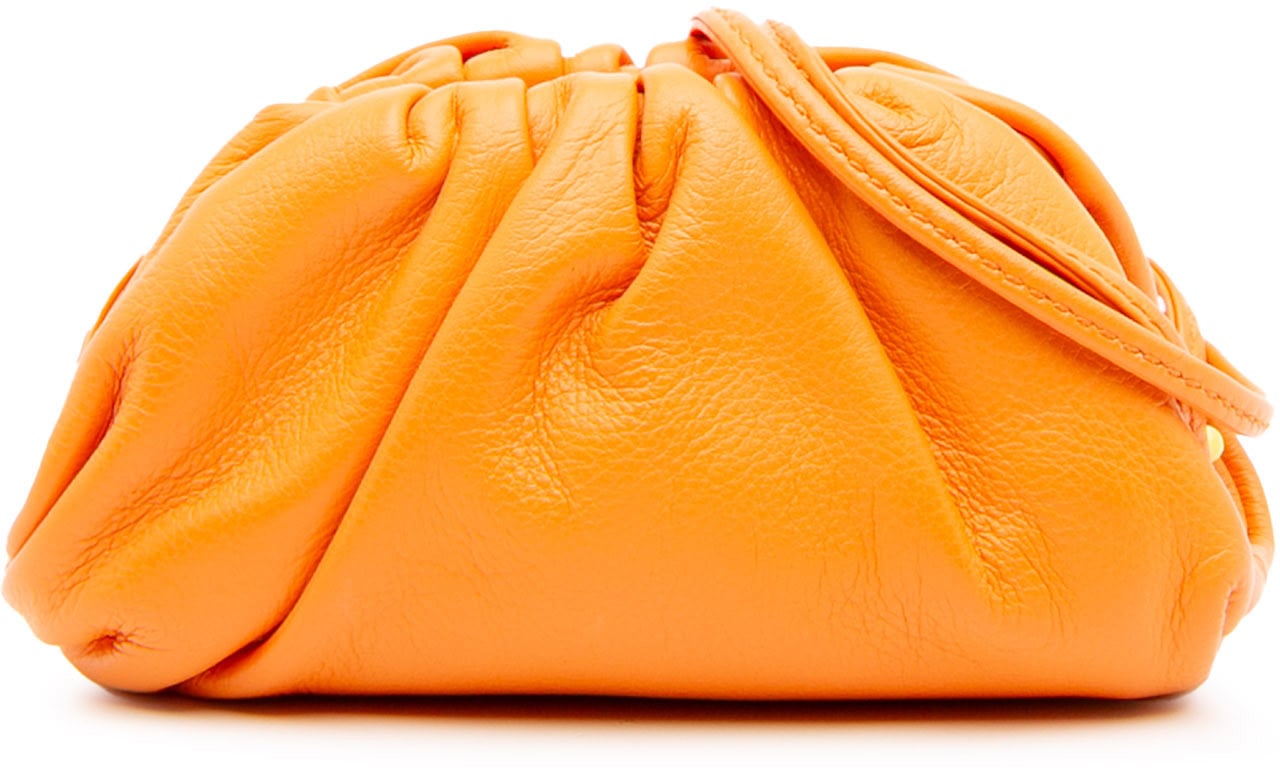 Bottega Veneta Butter Calfskin Coin Purse Crossbody Oranje