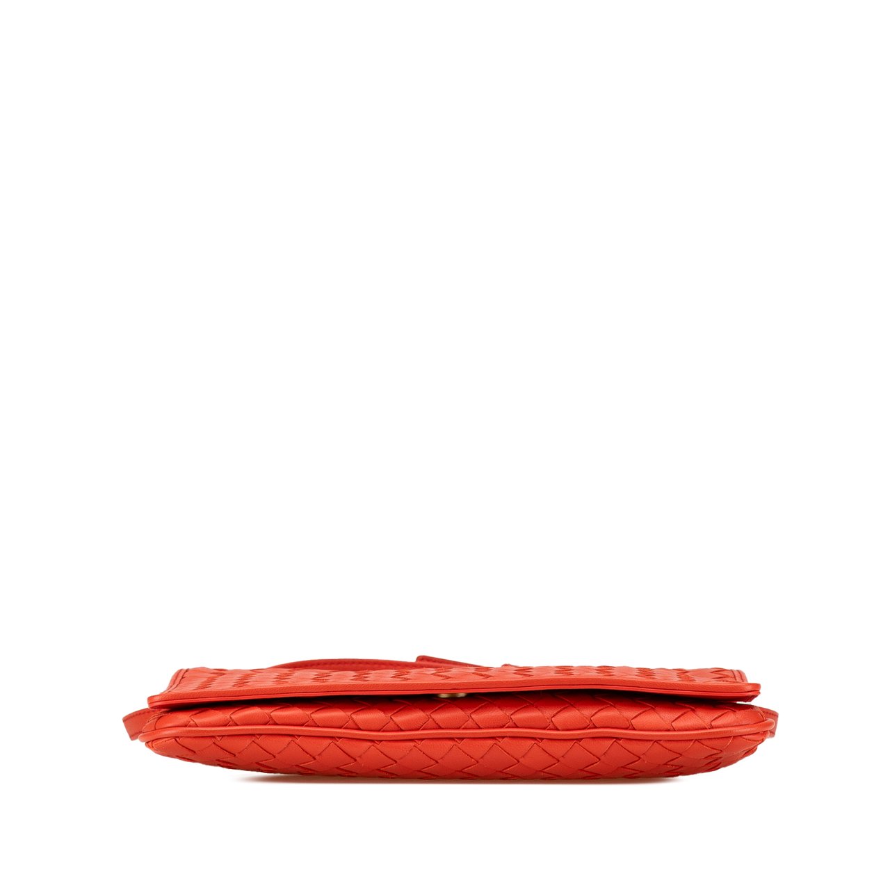 Bottega Veneta Nappa Intrecciato Flap Crossbody Oranje