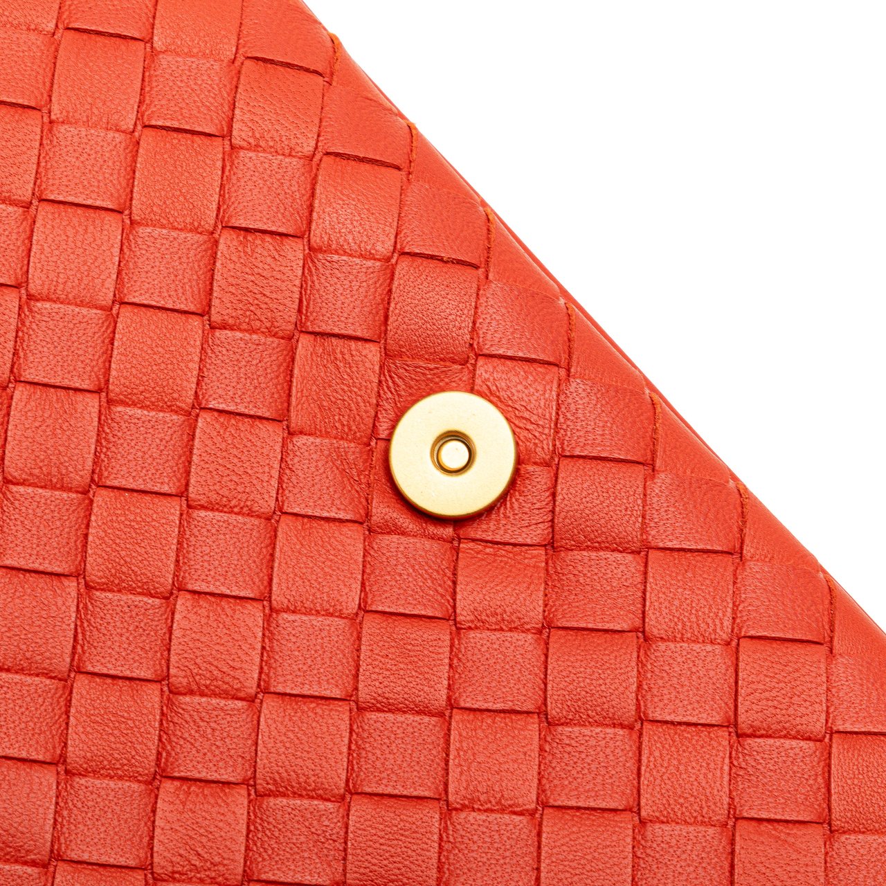 Bottega Veneta Nappa Intrecciato Flap Crossbody Oranje