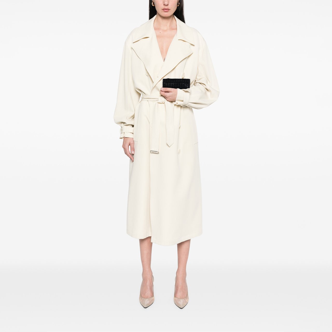 Bottega Veneta Small Nappa Intrecciato Zip Pouch Zwart