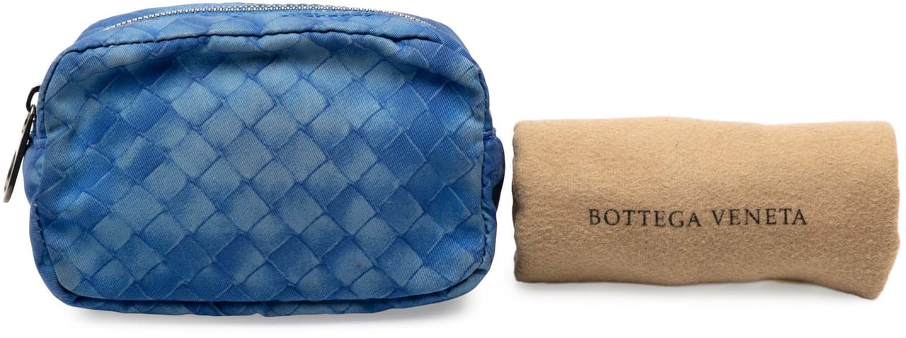 Bottega Veneta Nylon Intrecciolusion Pouch Blauw