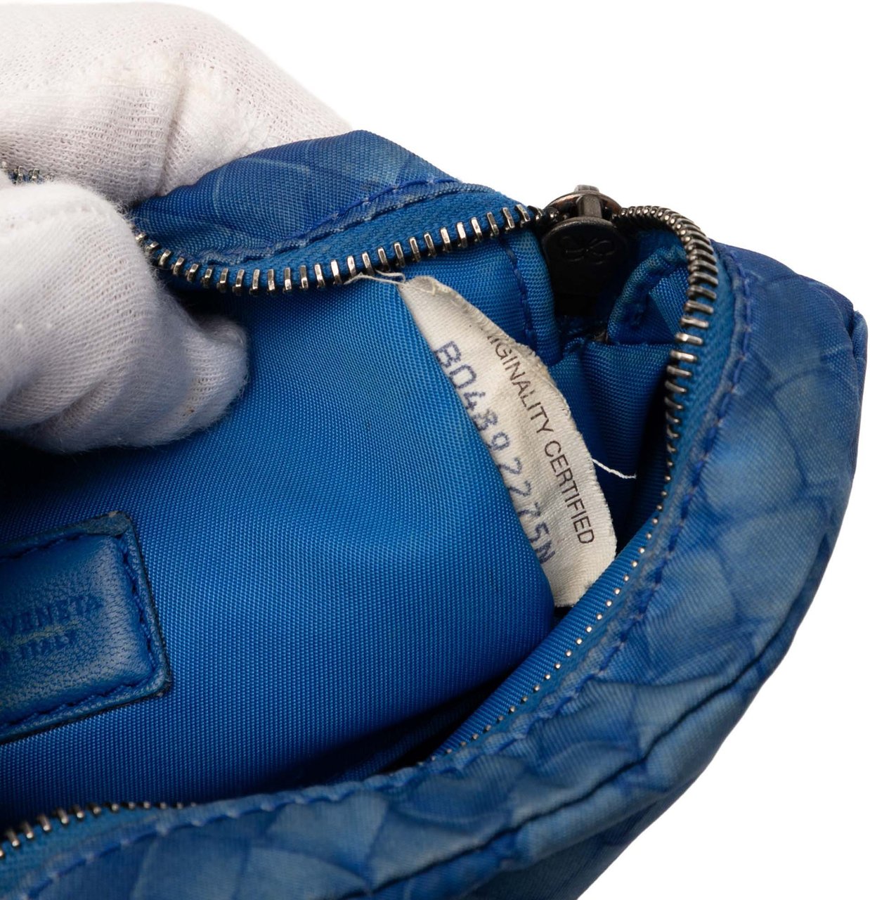 Bottega Veneta Nylon Intrecciolusion Pouch Blauw