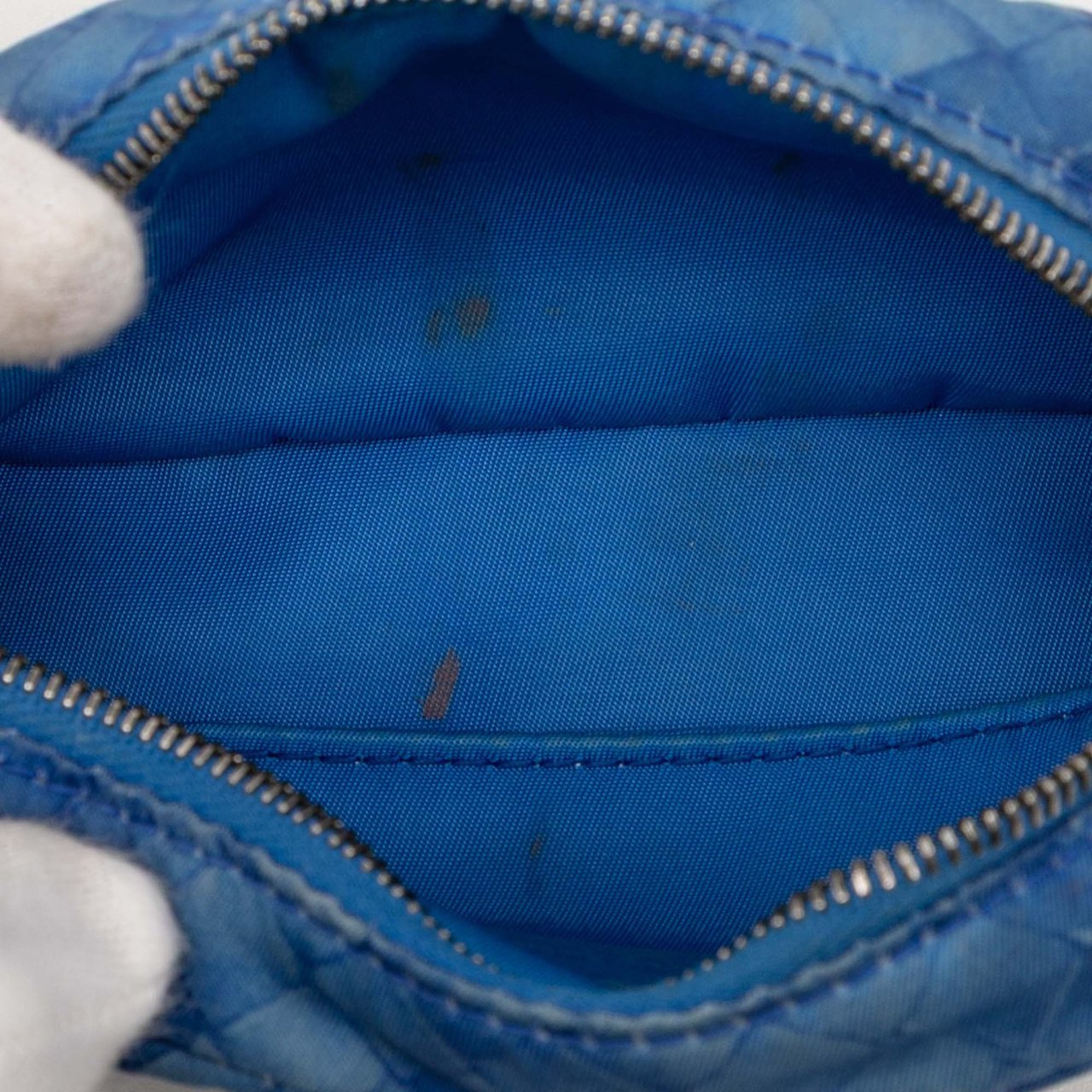 Bottega Veneta Nylon Intrecciolusion Pouch Blauw