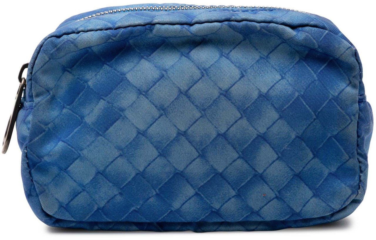 Bottega Veneta Nylon Intrecciolusion Pouch Blauw