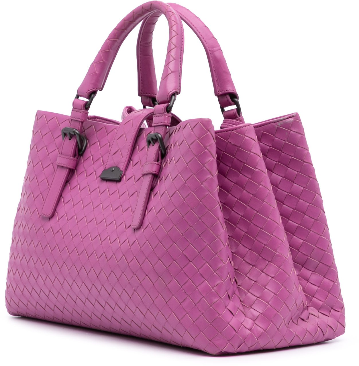 Bottega Veneta Small Nappa Intrecciato Roma Satchel Roze
