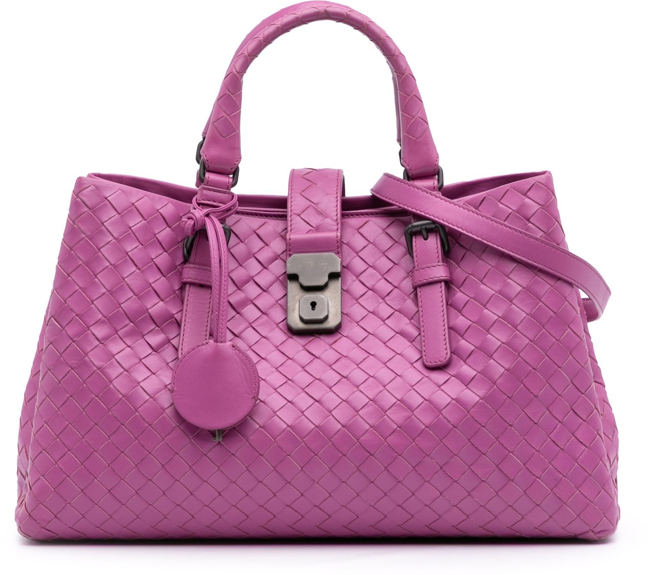 Bottega Veneta Small Nappa Intrecciato Roma Satchel Roze