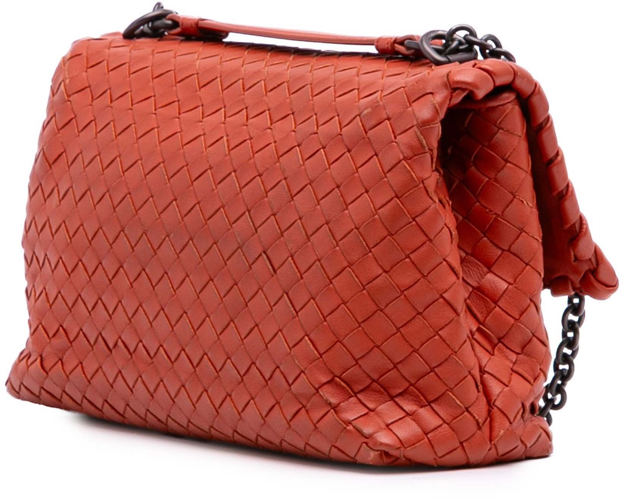 Bottega Veneta Small Nappa Intrecciato Olimpia Shoulder Bag Rood