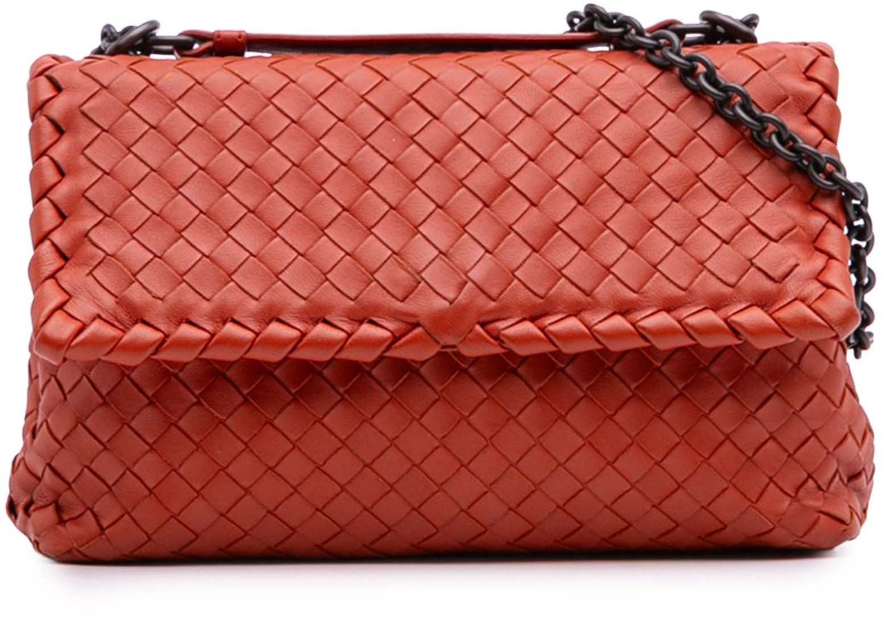 Bottega Veneta Small Nappa Intrecciato Olimpia Shoulder Bag Rood
