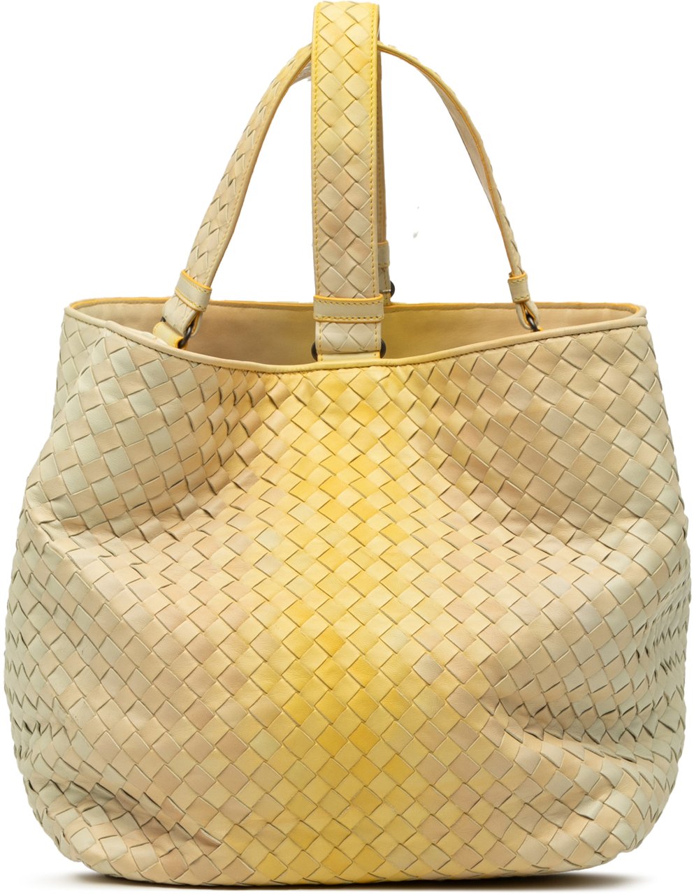 Bottega Veneta Nappa Intrecciato Nuance Bucket Bag Geel