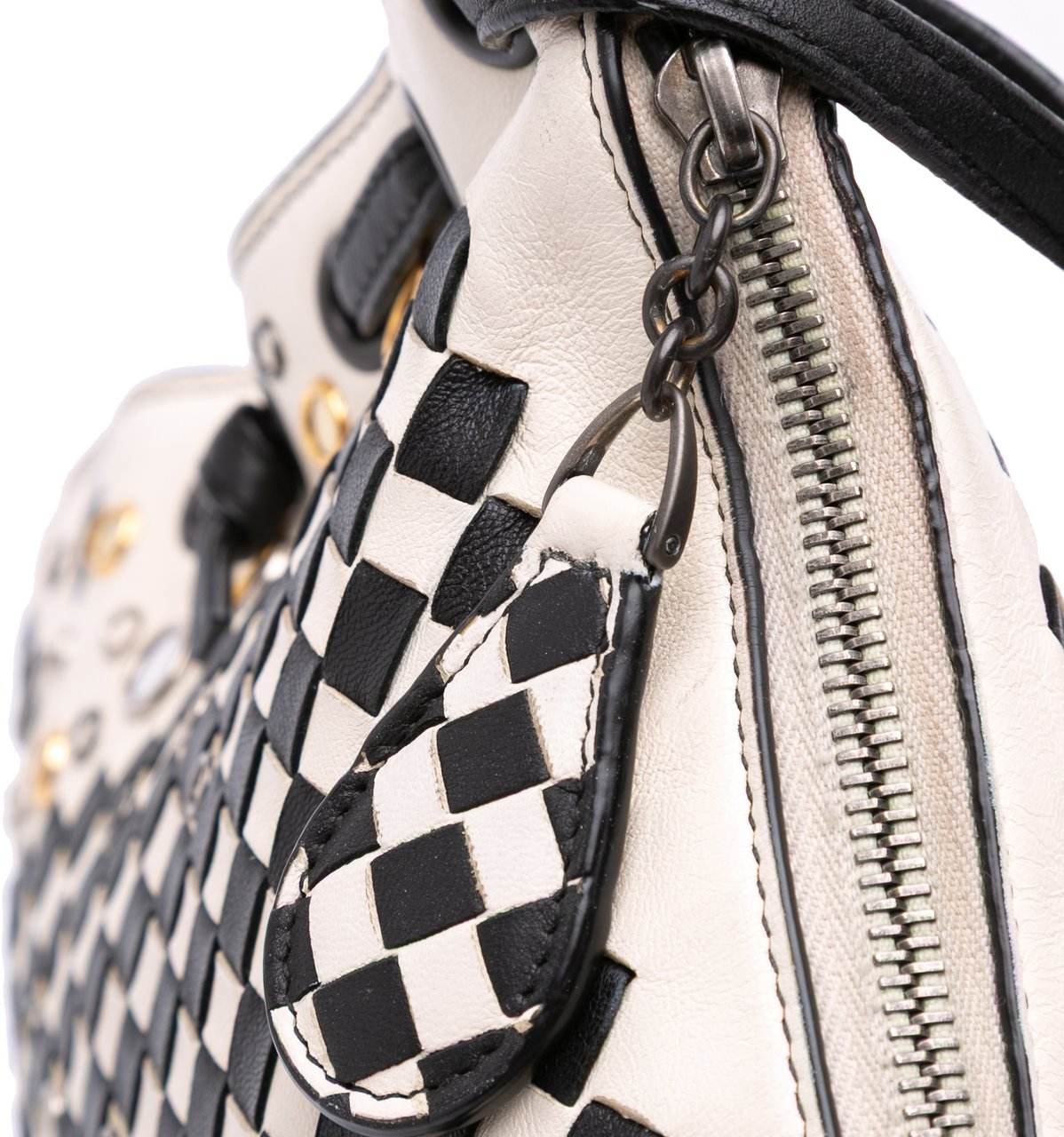 Bottega Veneta Nappa Intrecciato Check Grommet Palio Crossbody Wit