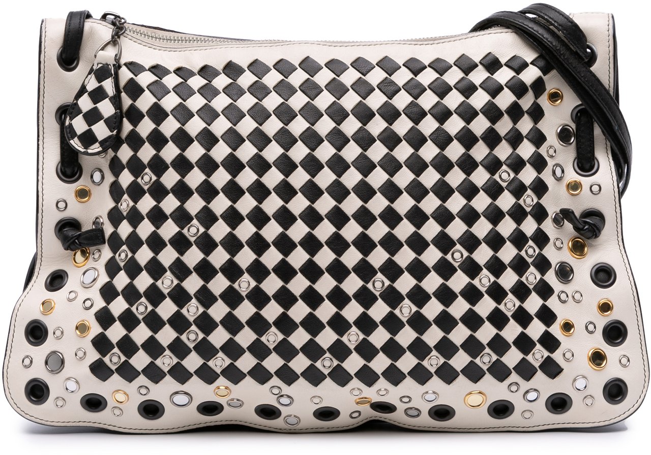 Bottega Veneta Nappa Intrecciato Check Grommet Palio Crossbody Wit